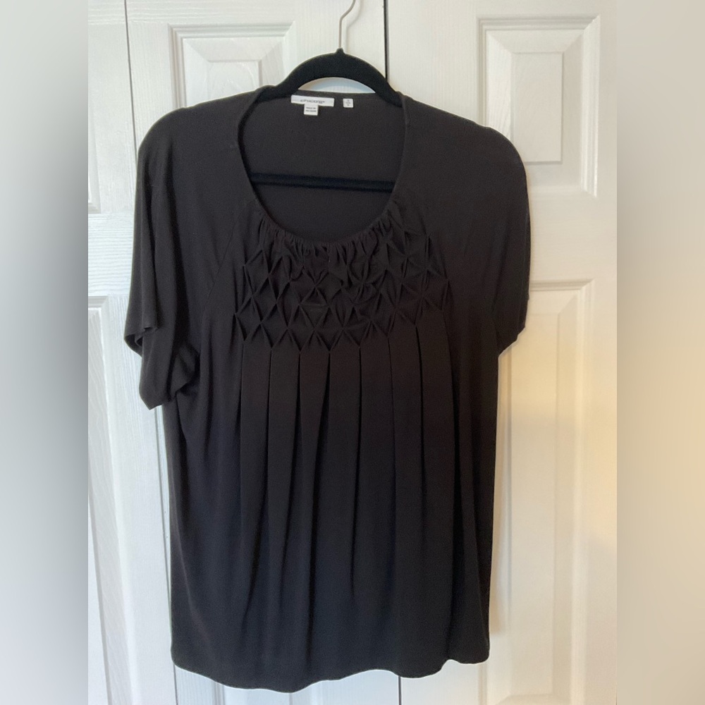 Chicos 2 (large) black short sleeve top